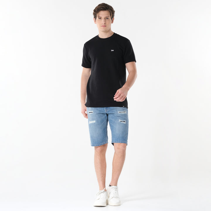 Lee Men's Ottoman Round Neck Tee with Small Logo Patch