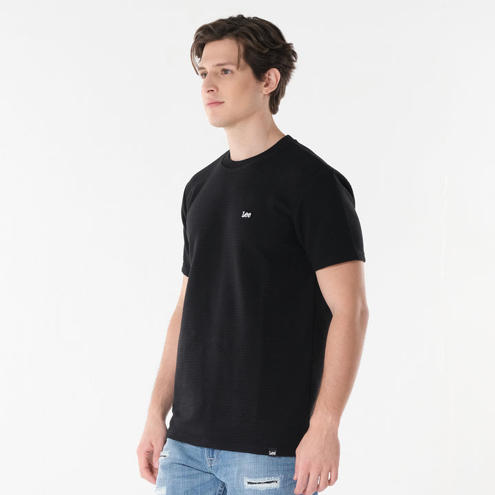 Lee Men's Ottoman Round Neck Tee with Small Logo Patch