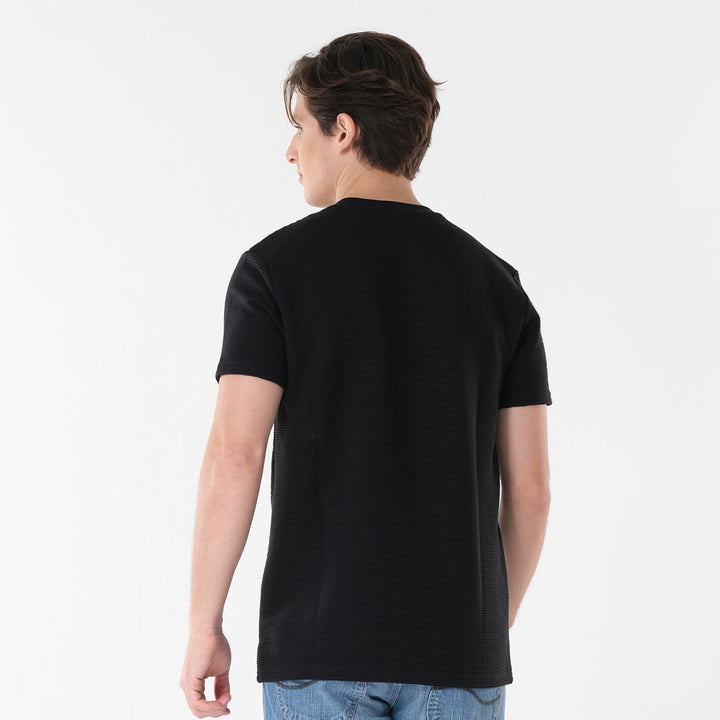 Lee Men's Ottoman Round Neck Tee with Small Logo Patch