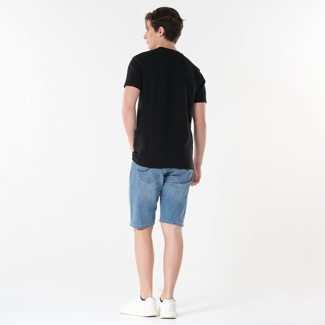 Lee Men's Ottoman Round Neck Tee with Small Logo Patch