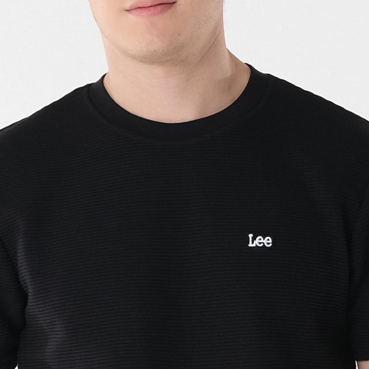 Lee Men's Ottoman Round Neck Tee with Small Logo Patch