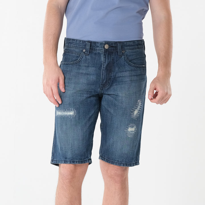 Lee Mens Denim Short with Distress in Med Thunder