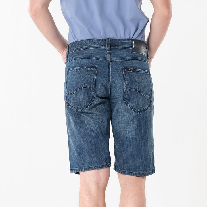 Lee Mens Denim Short with Distress in Med Thunder