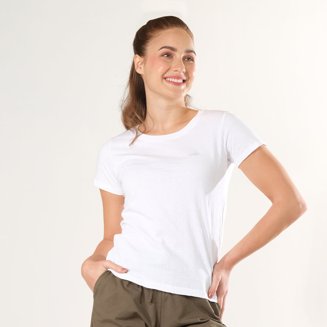 LEE LADIES ROUND NECK WITH SMALL LOGO TEE