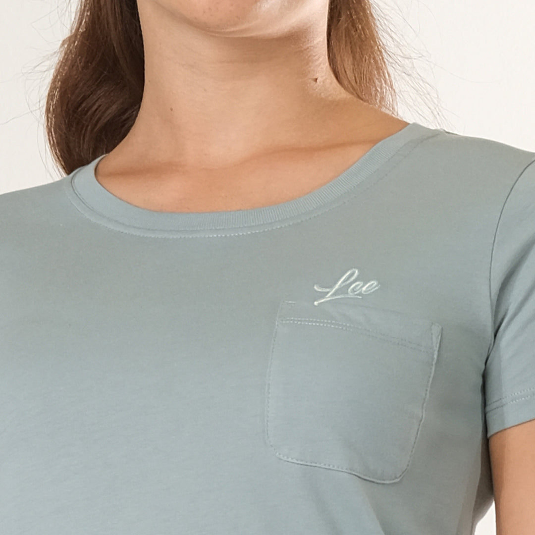 LEE LADIES ROUND NECK TEE WITH FUNCTIONAL CHEST POCKET