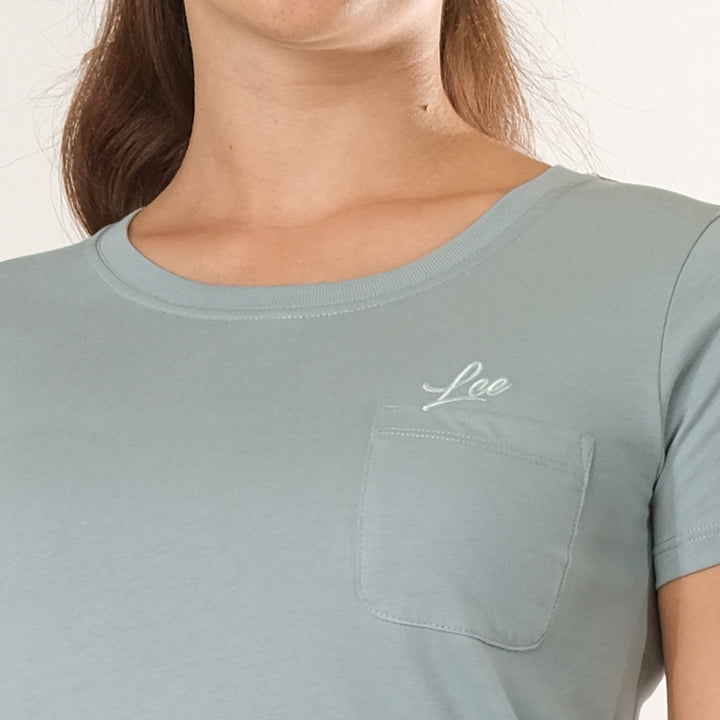 LEE LADIES ROUND NECK TEE WITH FUNCTIONAL CHEST POCKET
