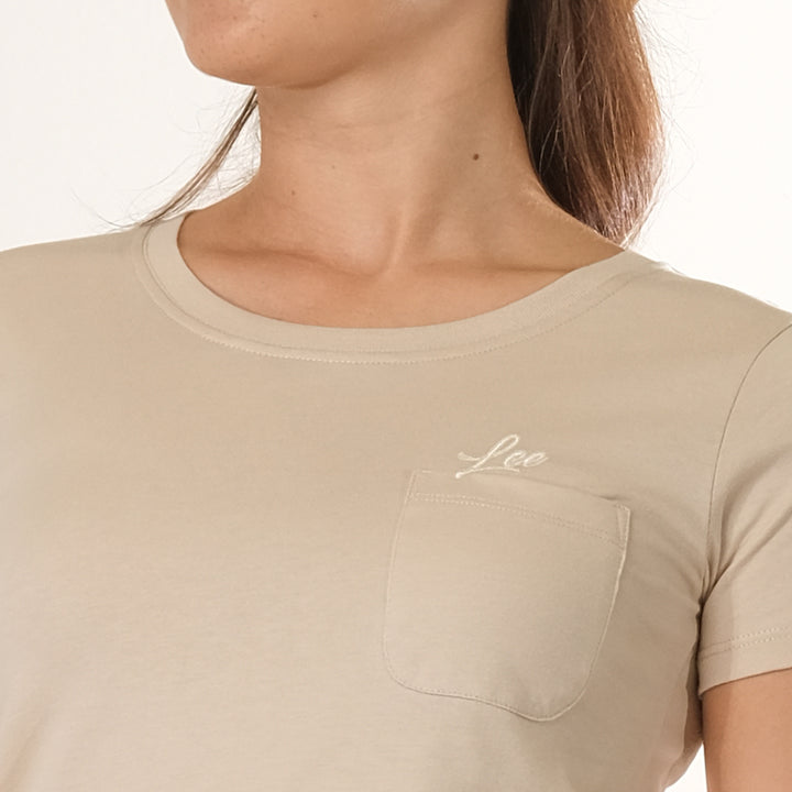 LEE LADIES ROUND NECK TEE WITH FUNCTIONAL CHEST POCKET
