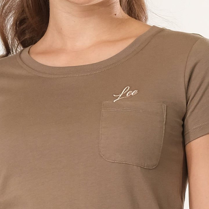 LEE LADIES ROUND NECK TEE WITH FUNCTIONAL CHEST POCKET