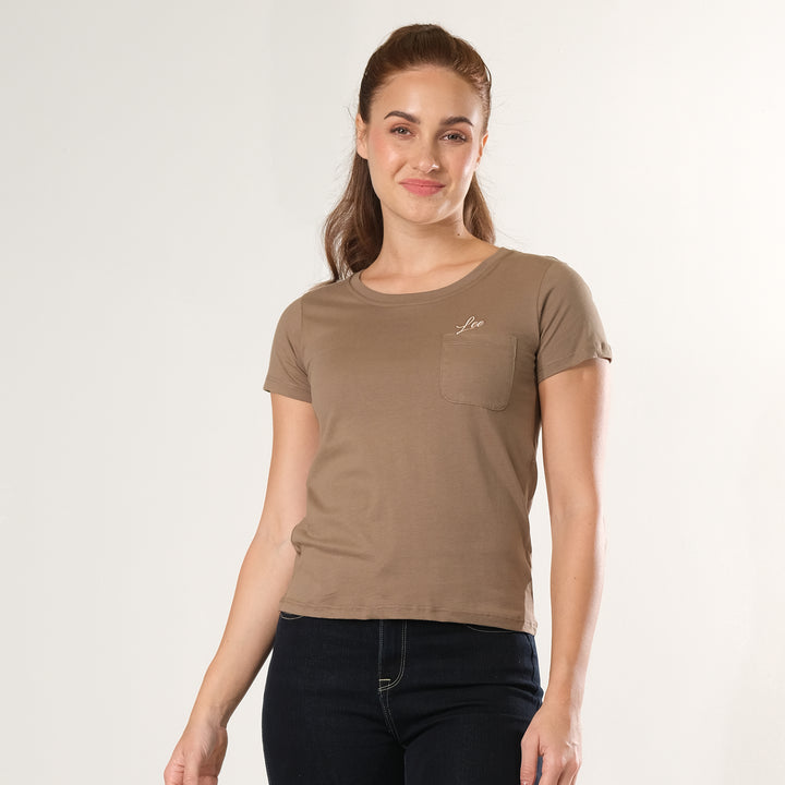 LEE LADIES ROUND NECK TEE WITH FUNCTIONAL CHEST POCKET