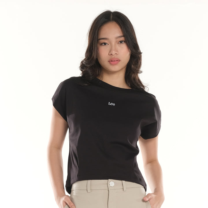 LEE LADIES MODIFIED SEMI CROPPED ROUNDNECK TEE