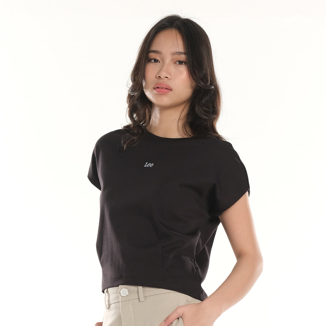 LEE LADIES MODIFIED SEMI CROPPED ROUNDNECK TEE
