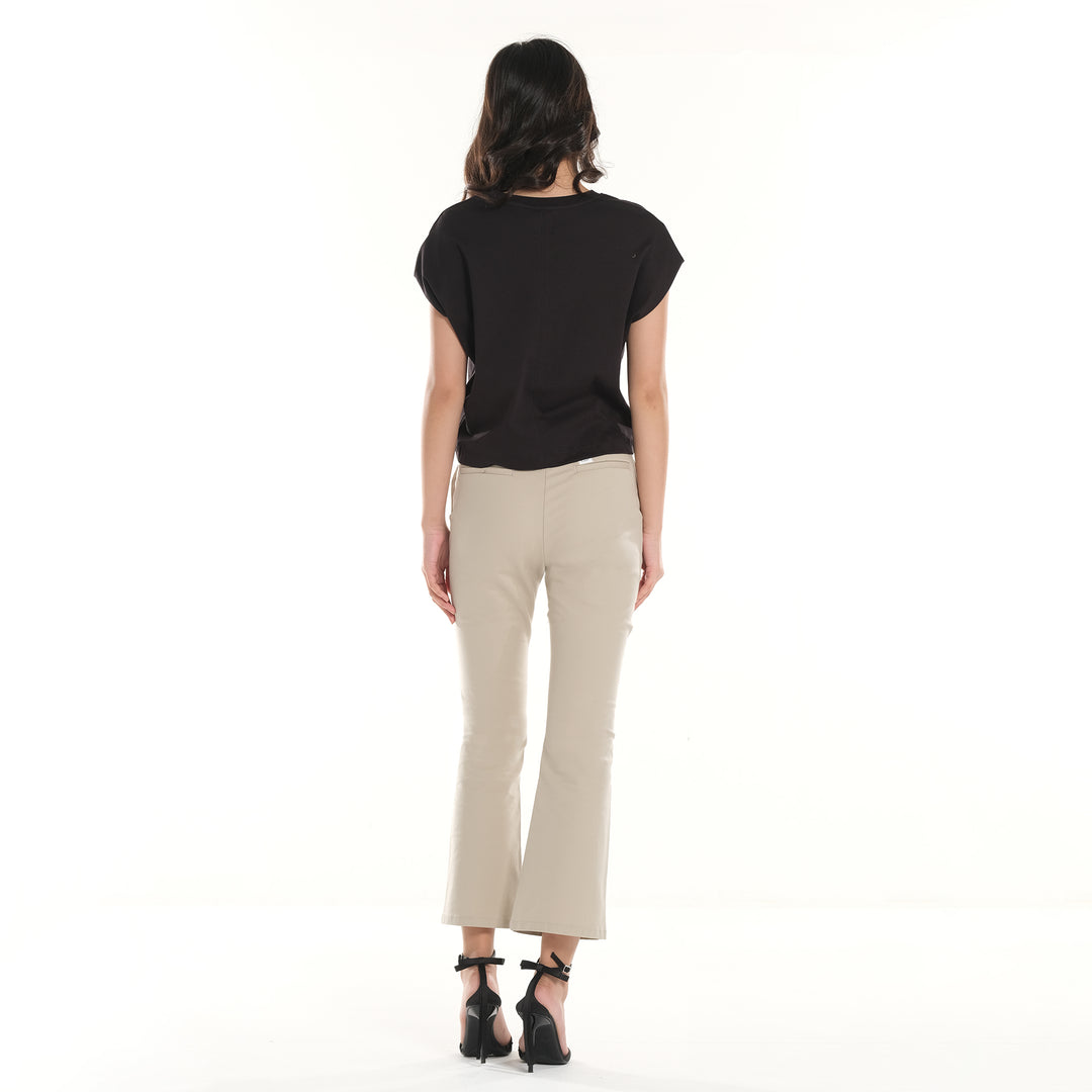 LEE LADIES MODIFIED SEMI CROPPED ROUNDNECK TEE