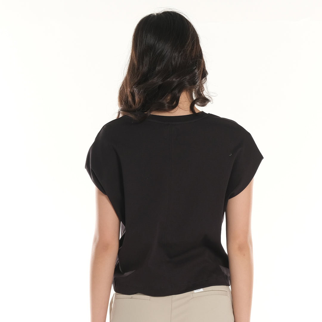 LEE LADIES MODIFIED SEMI CROPPED ROUNDNECK TEE