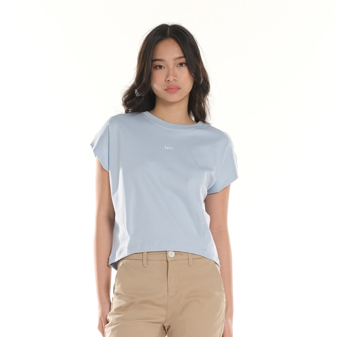 LEE LADIES MODIFIED SEMI CROPPED ROUNDNECK TEE