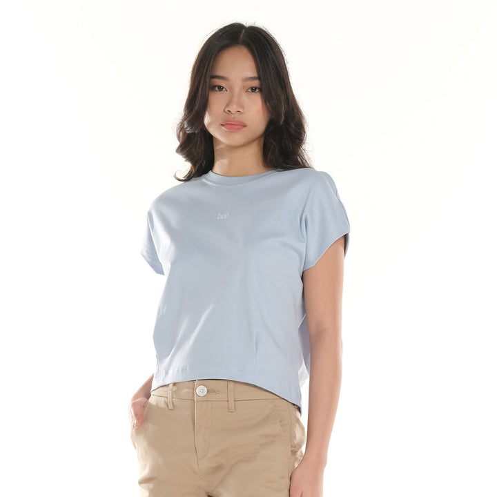 LEE LADIES MODIFIED SEMI CROPPED ROUNDNECK TEE