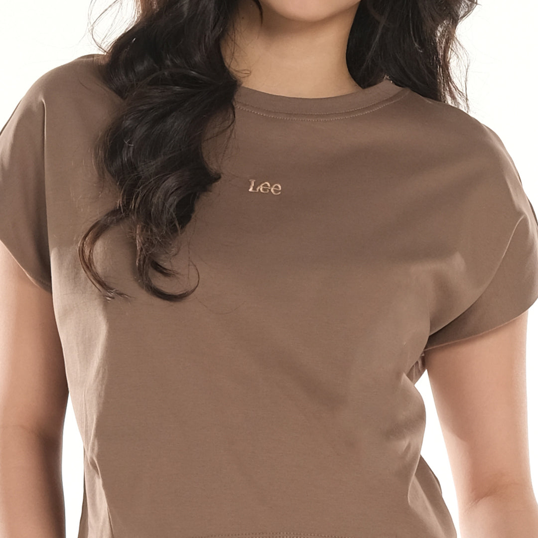 LEE LADIES MODIFIED SEMI CROPPED ROUNDNECK TEE