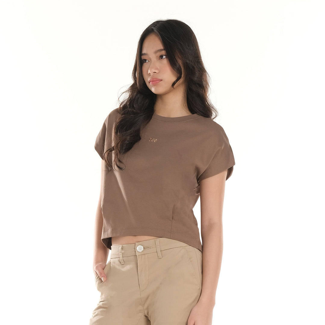 LEE LADIES MODIFIED SEMI CROPPED ROUNDNECK TEE