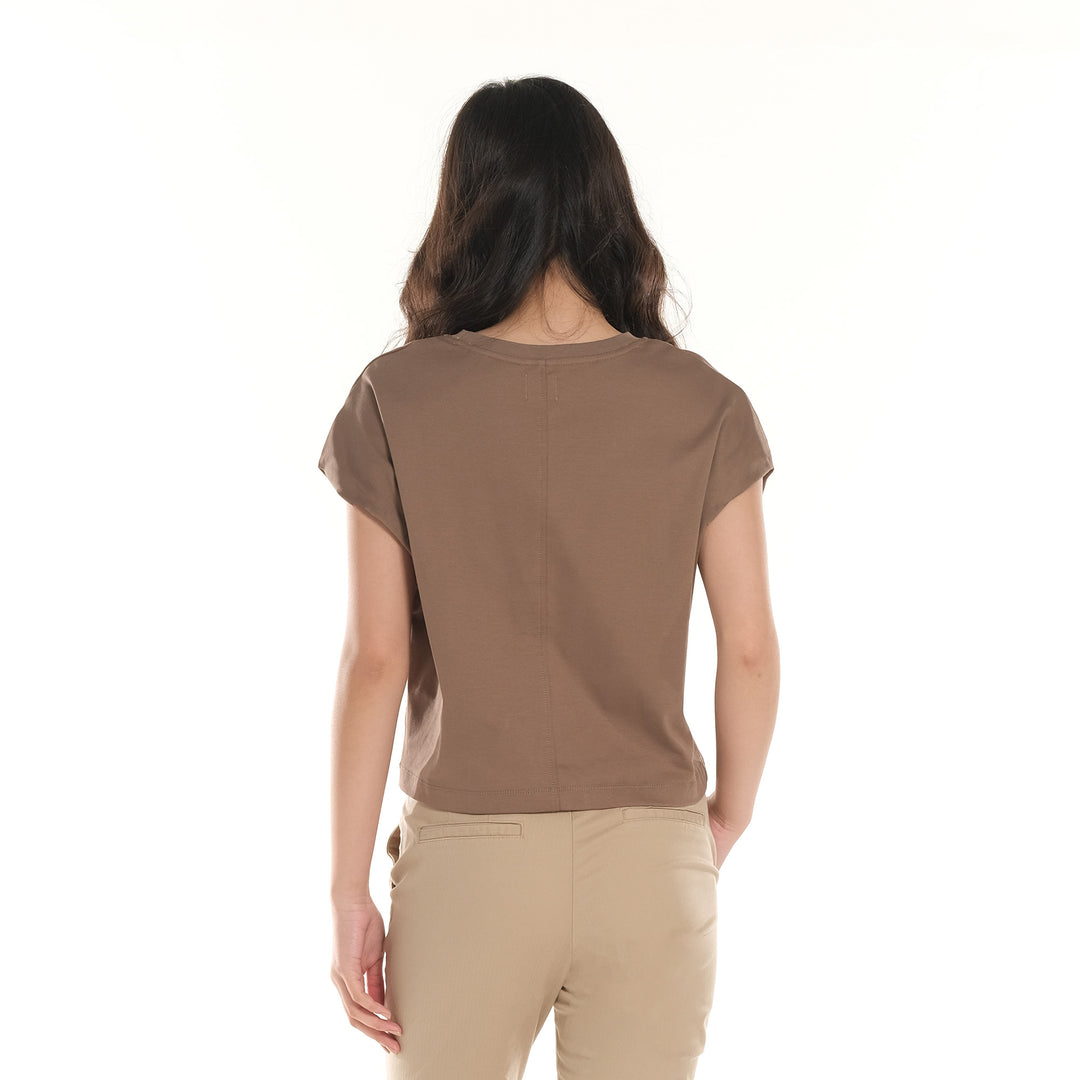 LEE LADIES MODIFIED SEMI CROPPED ROUNDNECK TEE