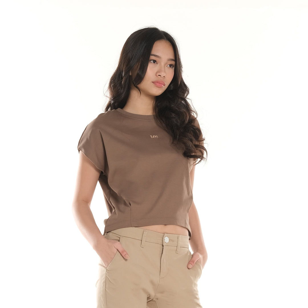 LEE LADIES MODIFIED SEMI CROPPED ROUNDNECK TEE