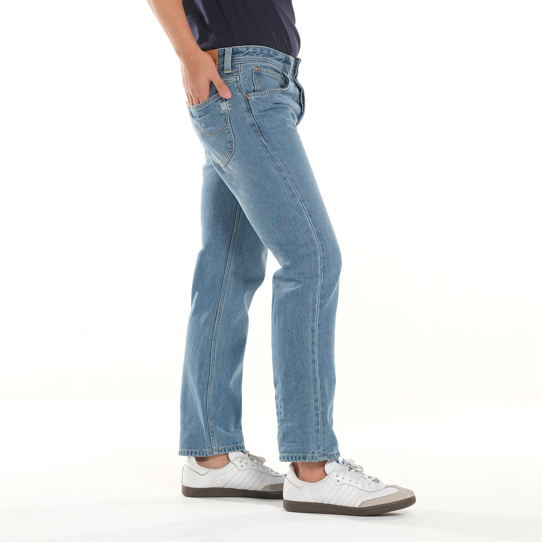 LEE MENS 101+ RETRO STRAIGHT BUTTON FLY PANTS in HORIZON BLUE