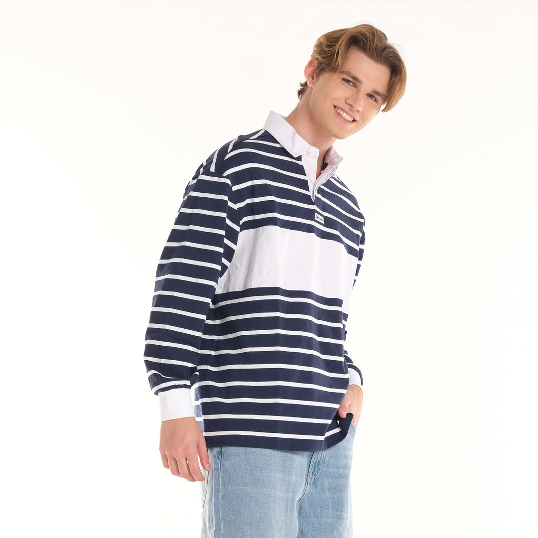 MENS POLO SWEATSHIRT IN NAVY