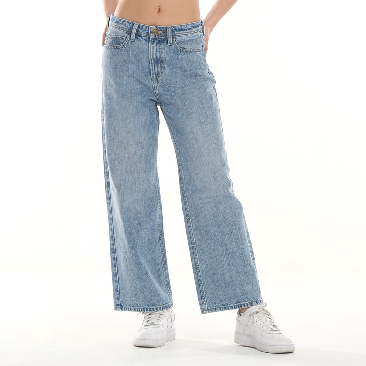 Lee Ladies A-line Wide Denim Jeans in Light Wash