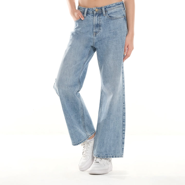 Lee Ladies A-line Wide Denim Jeans in Light Wash