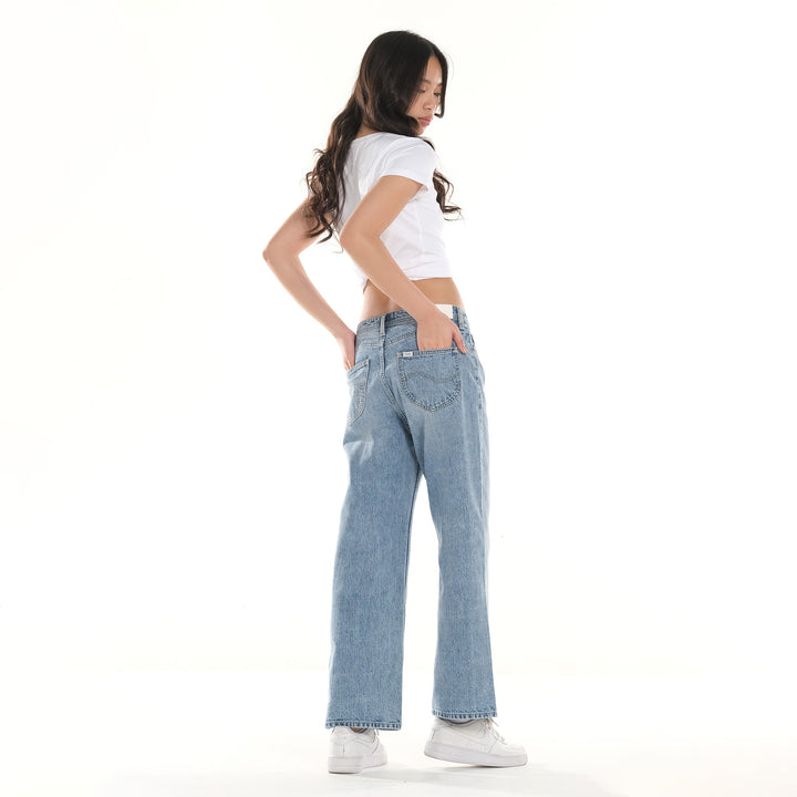 Lee Ladies A-line Wide Denim Jeans in Light Wash