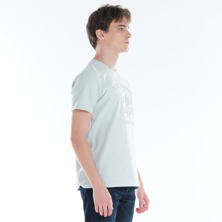LEE MENS ROUND NECK ZIGZAG TEXTURED FABRIC WITH EMBOSSED PRINT