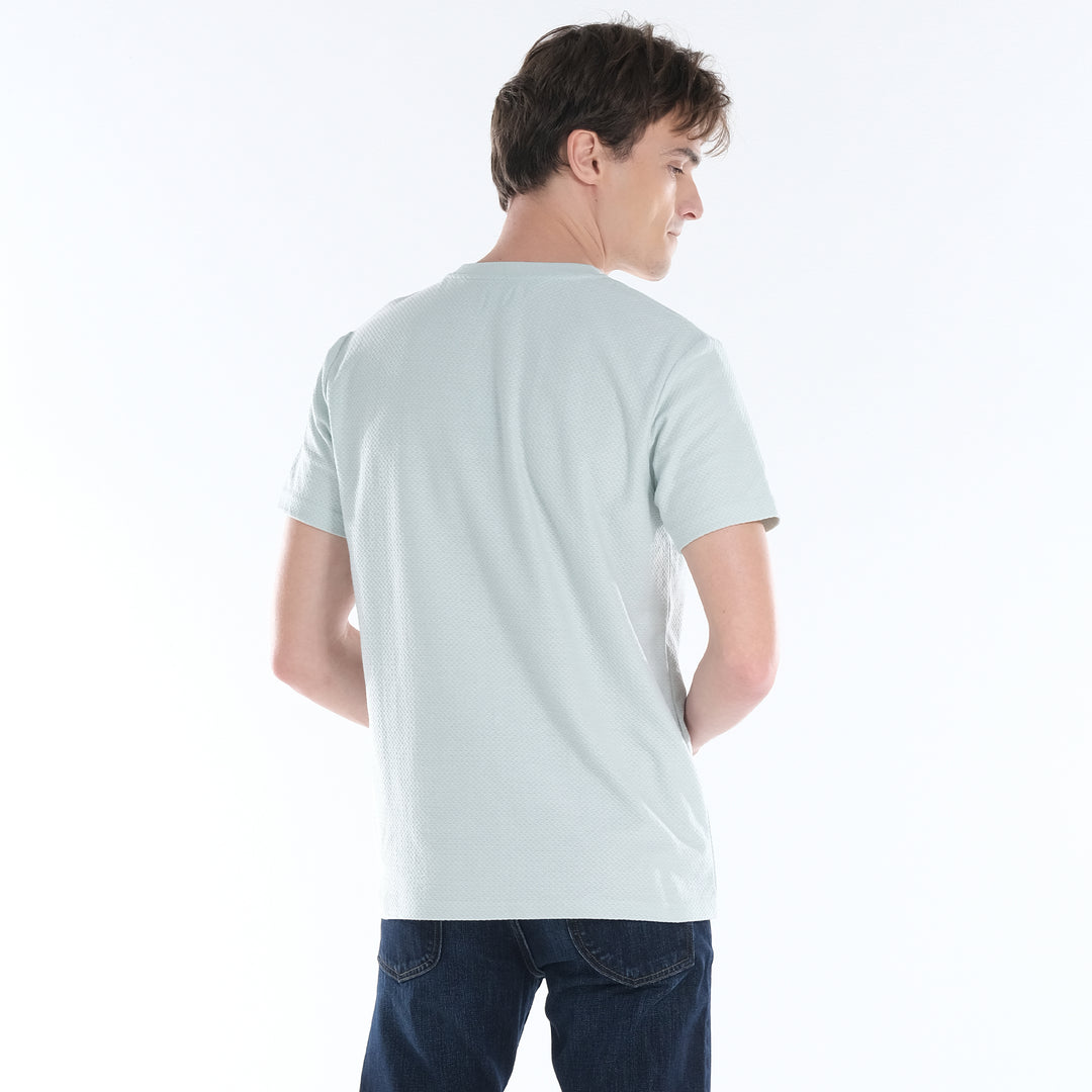 LEE MENS ROUND NECK ZIGZAG TEXTURED FABRIC WITH EMBOSSED PRINT