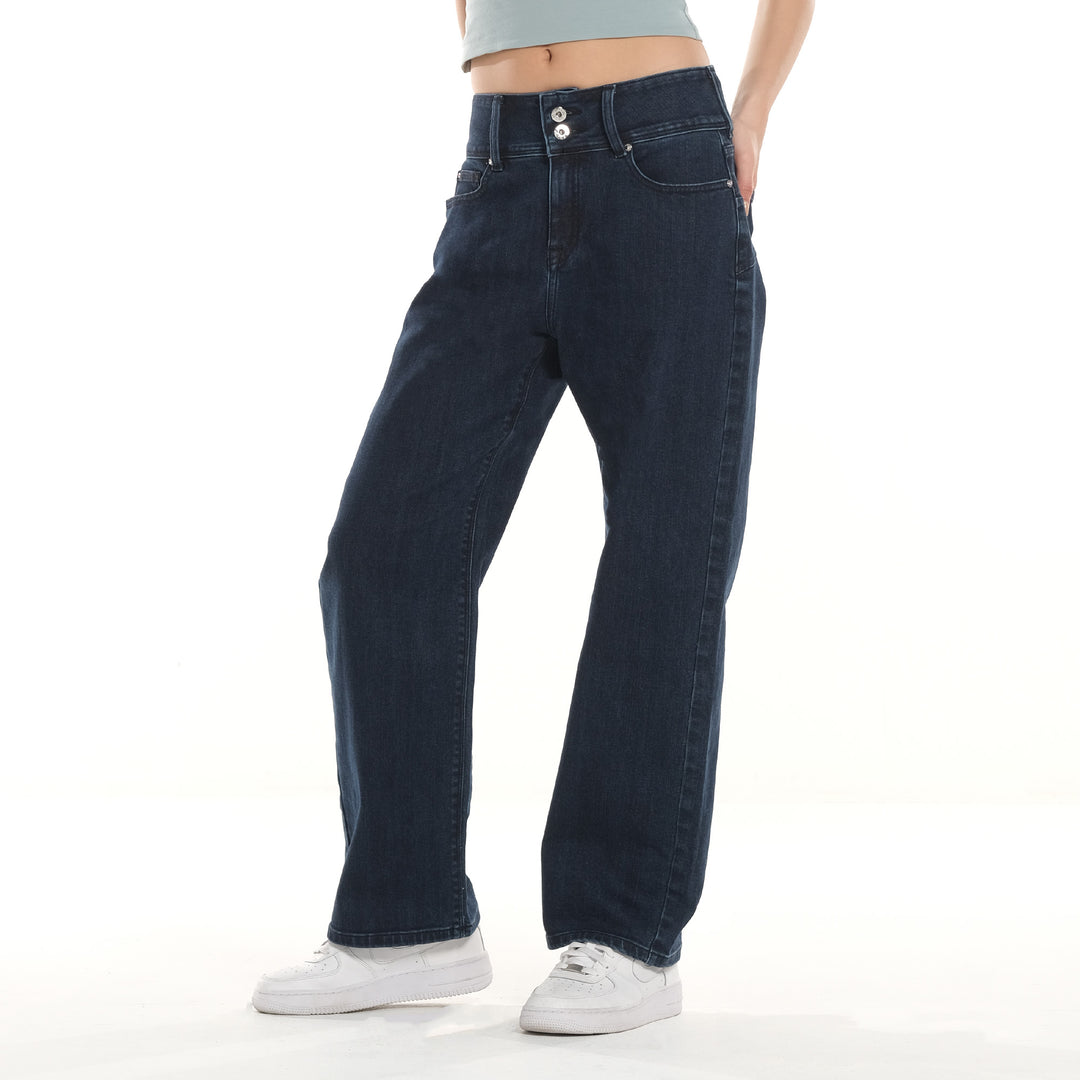 LEE LADIES CLASSIC STRAIGHT DENIM JEANS IN HYPER DARK