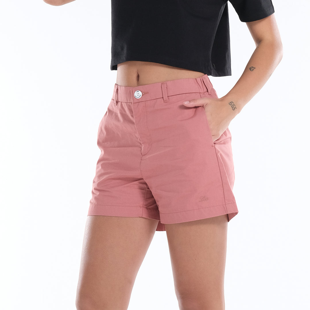 LEE LADIES HIGH WAIST SHORT WITH EMROIDERED SCRIPT LOGO