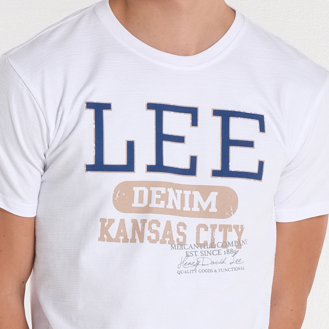 MENS' PRINTED SCRIPT LOGO TEE