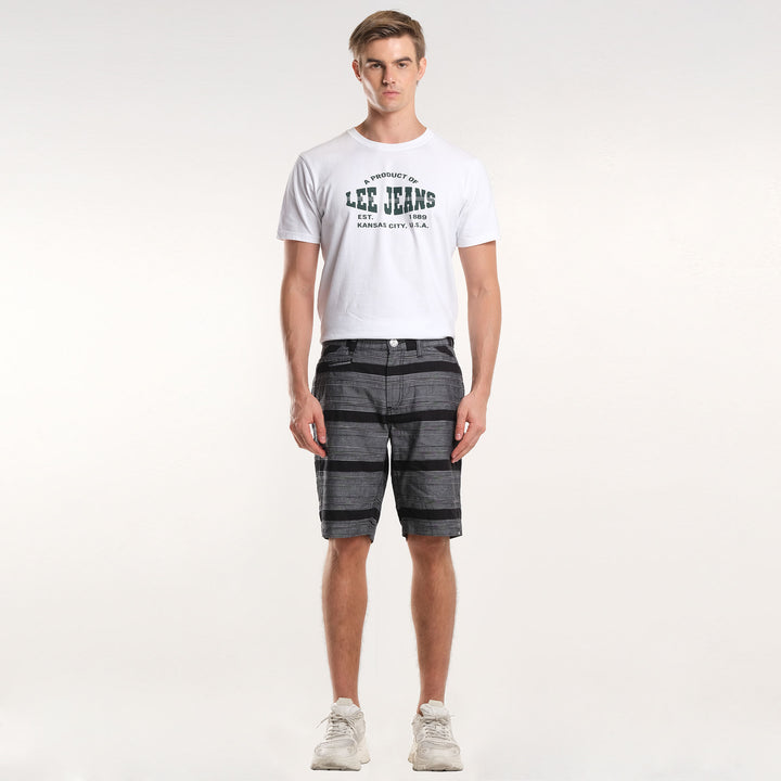 LEE MEN'S STRIPES CHINO SHORTS; SLIM