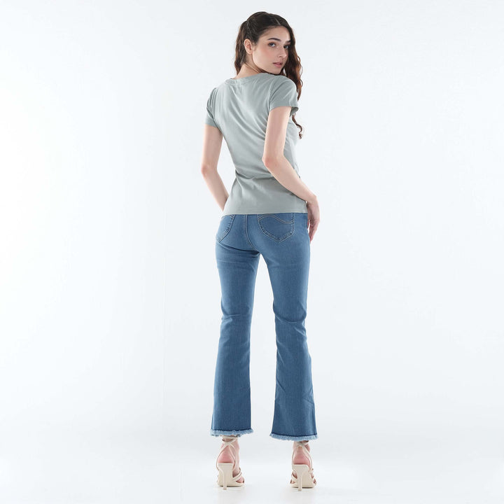 LEE LADIES U-NECKLINE WITH MANDARIN COLLAR TEE