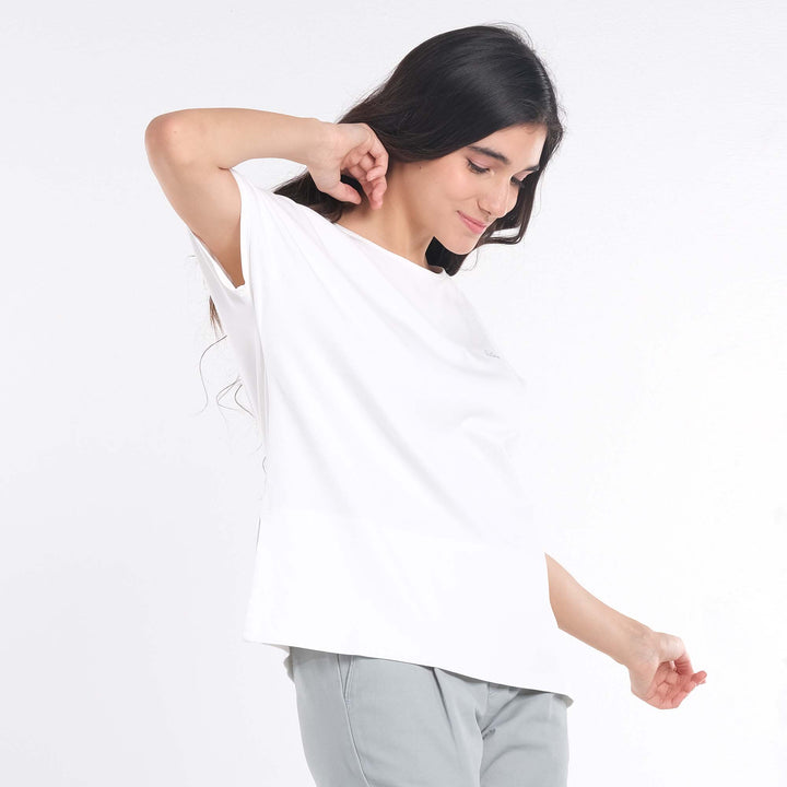 LEE LADIES LOGO SCRIPT LOOSE TOP WITH SIDE SLIT