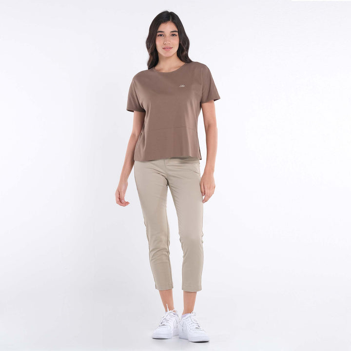 LEE LADIES LOGO SCRIPT LOOSE TOP WITH SIDE SLIT