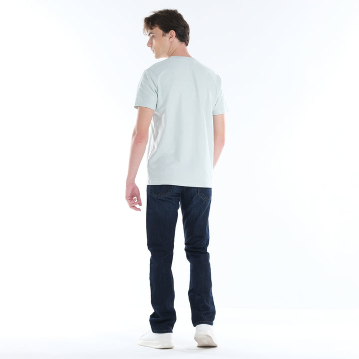 LEE MENS ROUND NECK ZIGZAG TEXTURED FABRIC WITH EMBOSSED PRINT