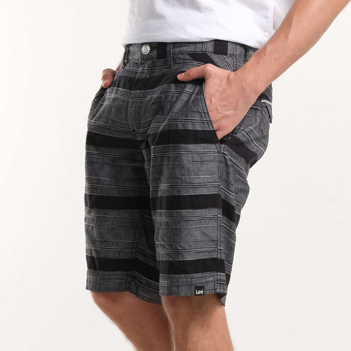 LEE MEN'S STRIPES CHINO SHORTS; SLIM