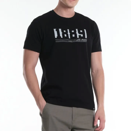 LEE MENS ROUND NECK EMBOSSED LOGO TEE