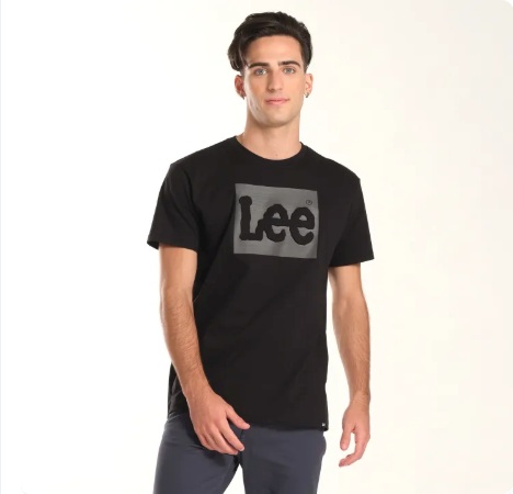 LEE MENS EMBOSSED BOX LOGO TEE