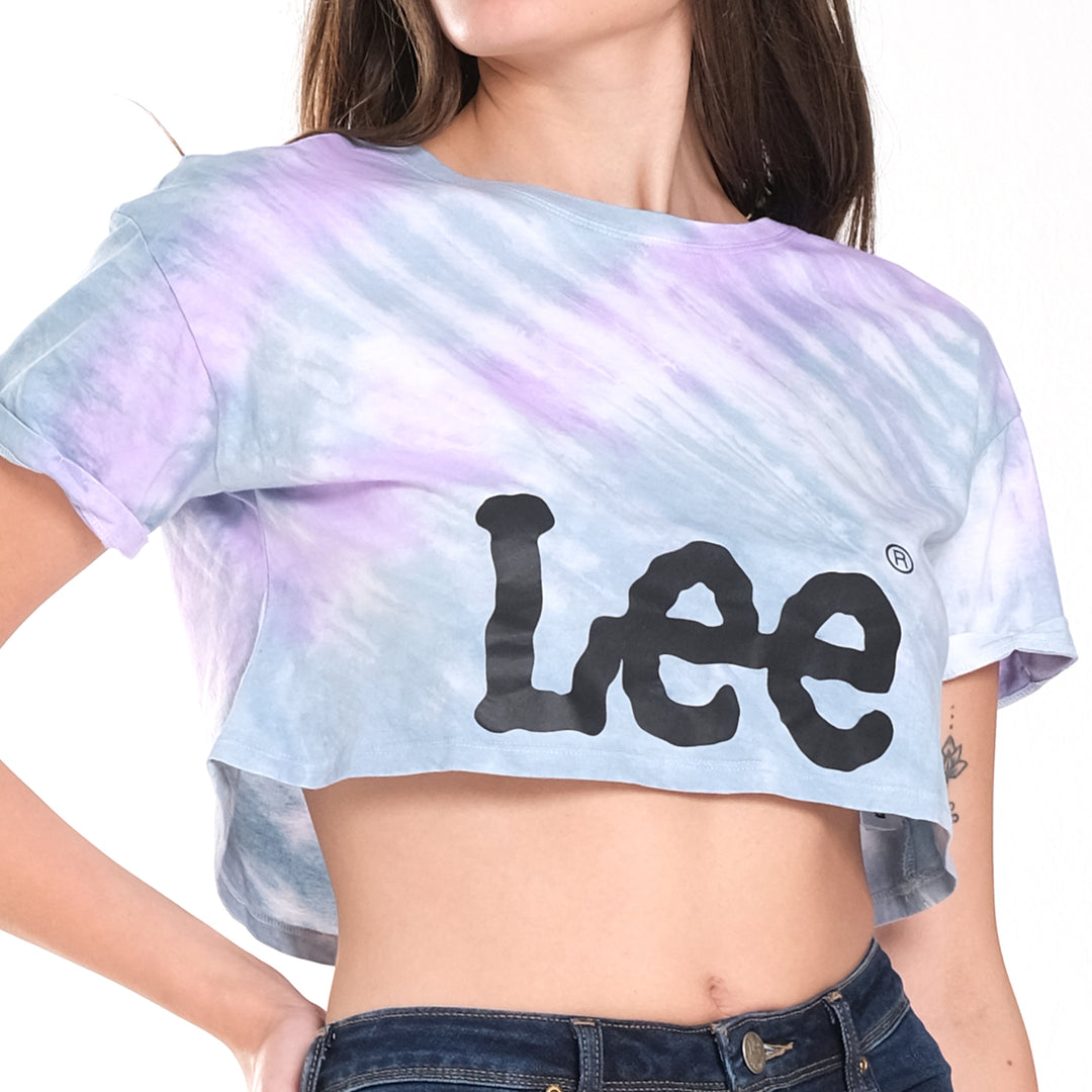 WOMENS LOGO TIE-DYE CROPTOP