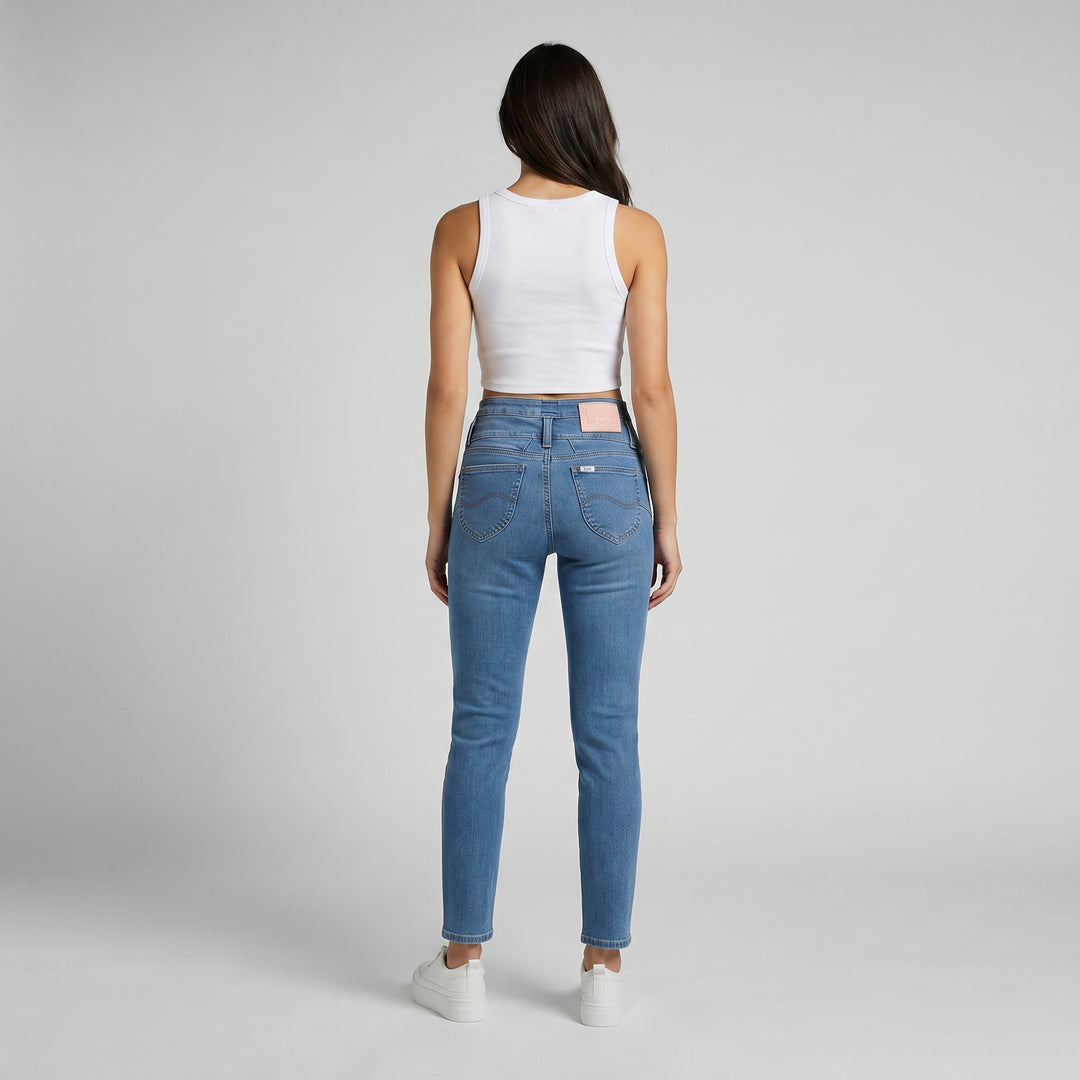 LEE LADIES HIGH WAIST STRAIGHT CAROL PANTS; SHAPE MAGIC