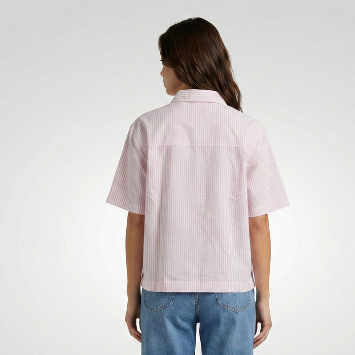 LEE LADIES STRIPES LOOSE BUTTON DOWN POLO