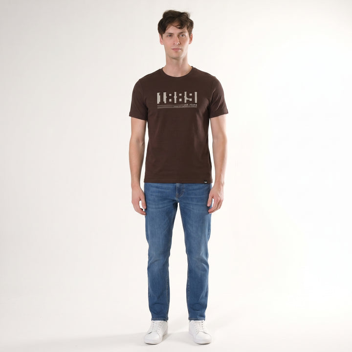 LEE MENS ROUND NECK EMBOSSED LOGO TEE