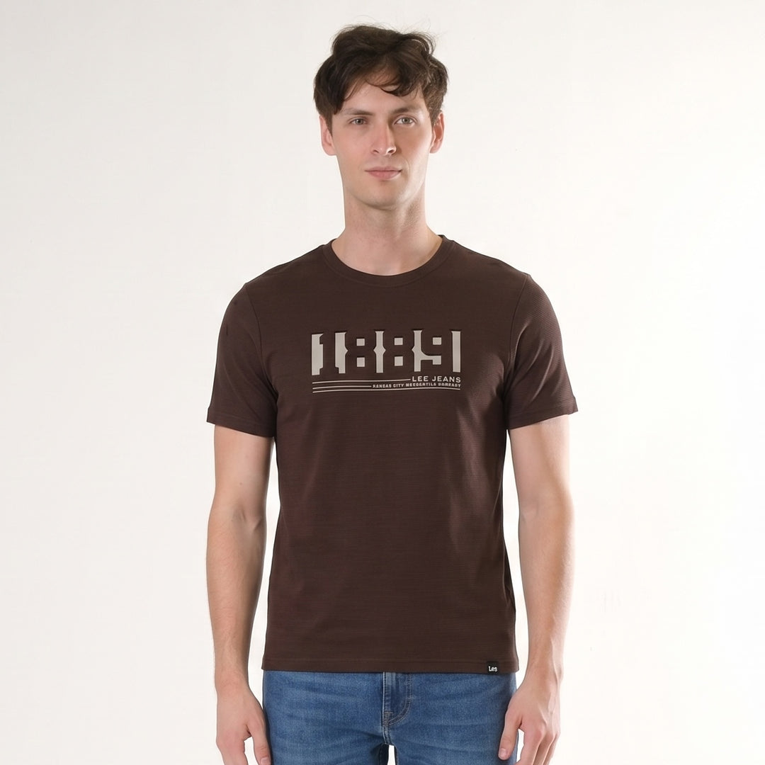 LEE MENS ROUND NECK EMBOSSED LOGO TEE