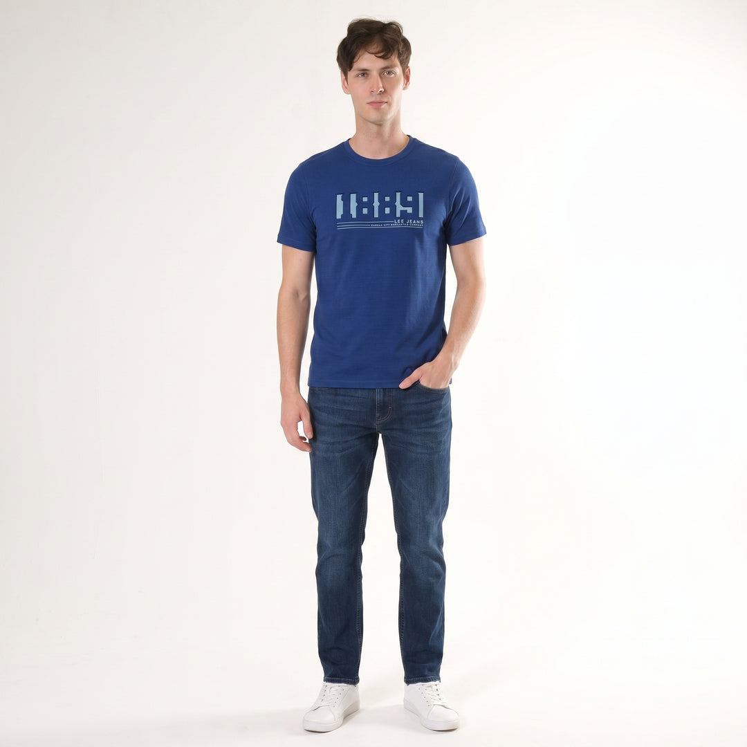LEE MENS ROUND NECK EMBOSSED LOGO TEE