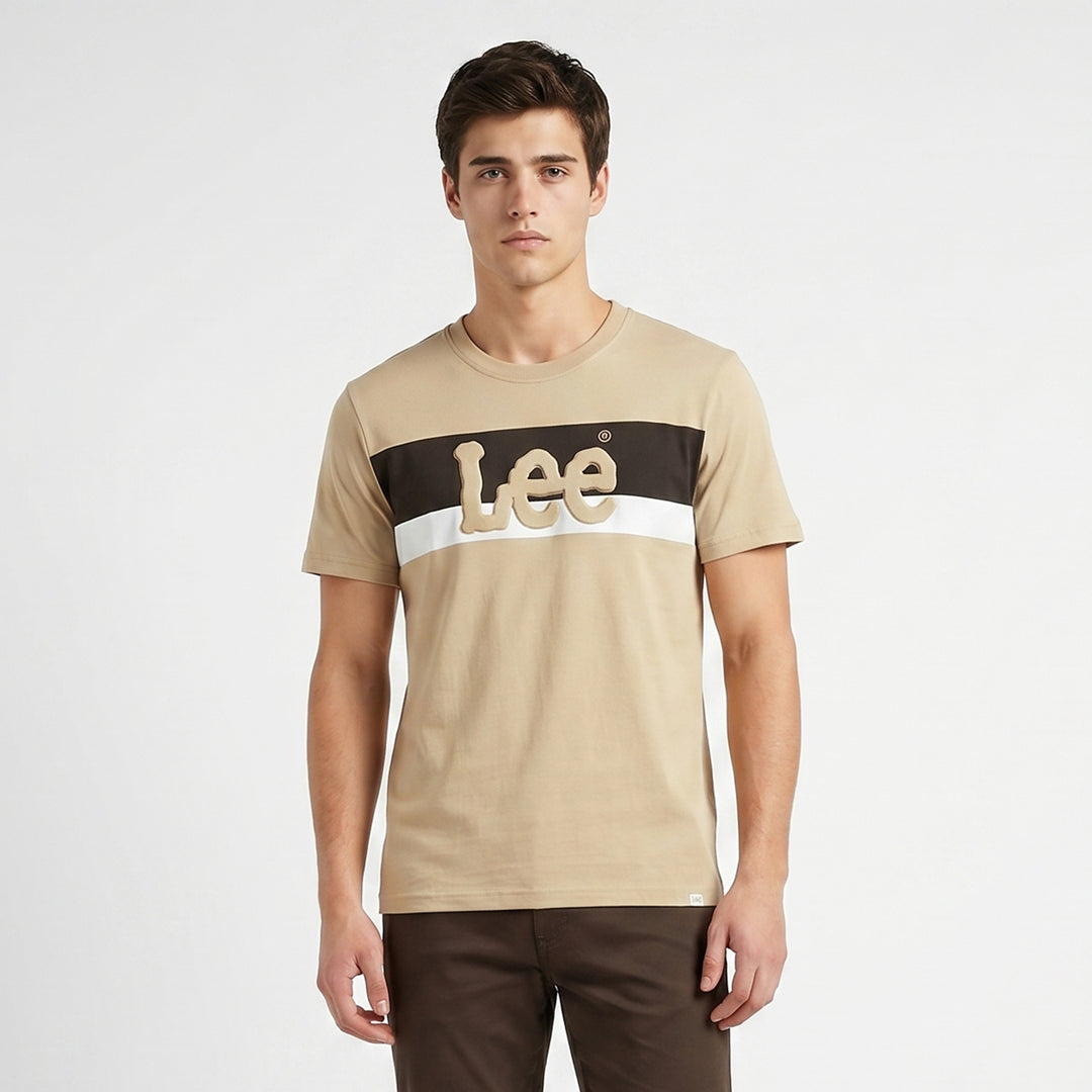 MENS' ROUND NECK EMBOSSED LOGO TEE