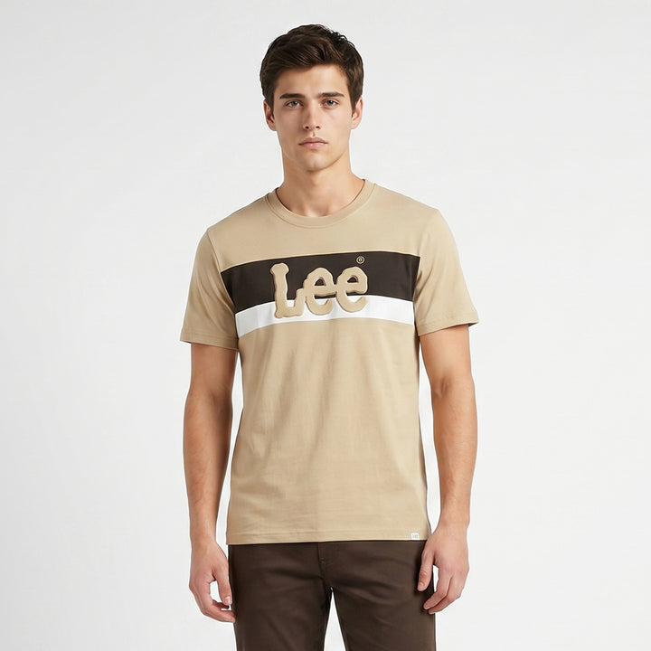 MENS' ROUND NECK EMBOSSED LOGO TEE