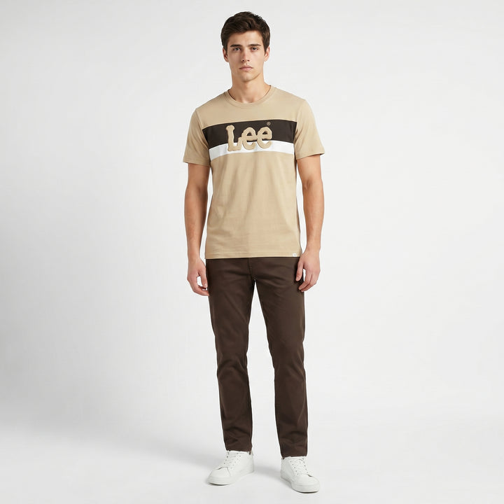 MENS' ROUND NECK EMBOSSED LOGO TEE